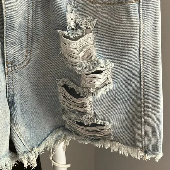 Denim Ripped Shorts - Picture 2 of 6